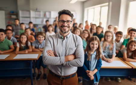 Lehrer vor Klasse