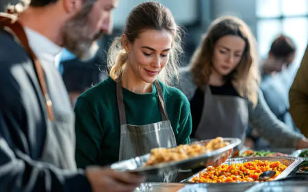 Buffet wird befüllt